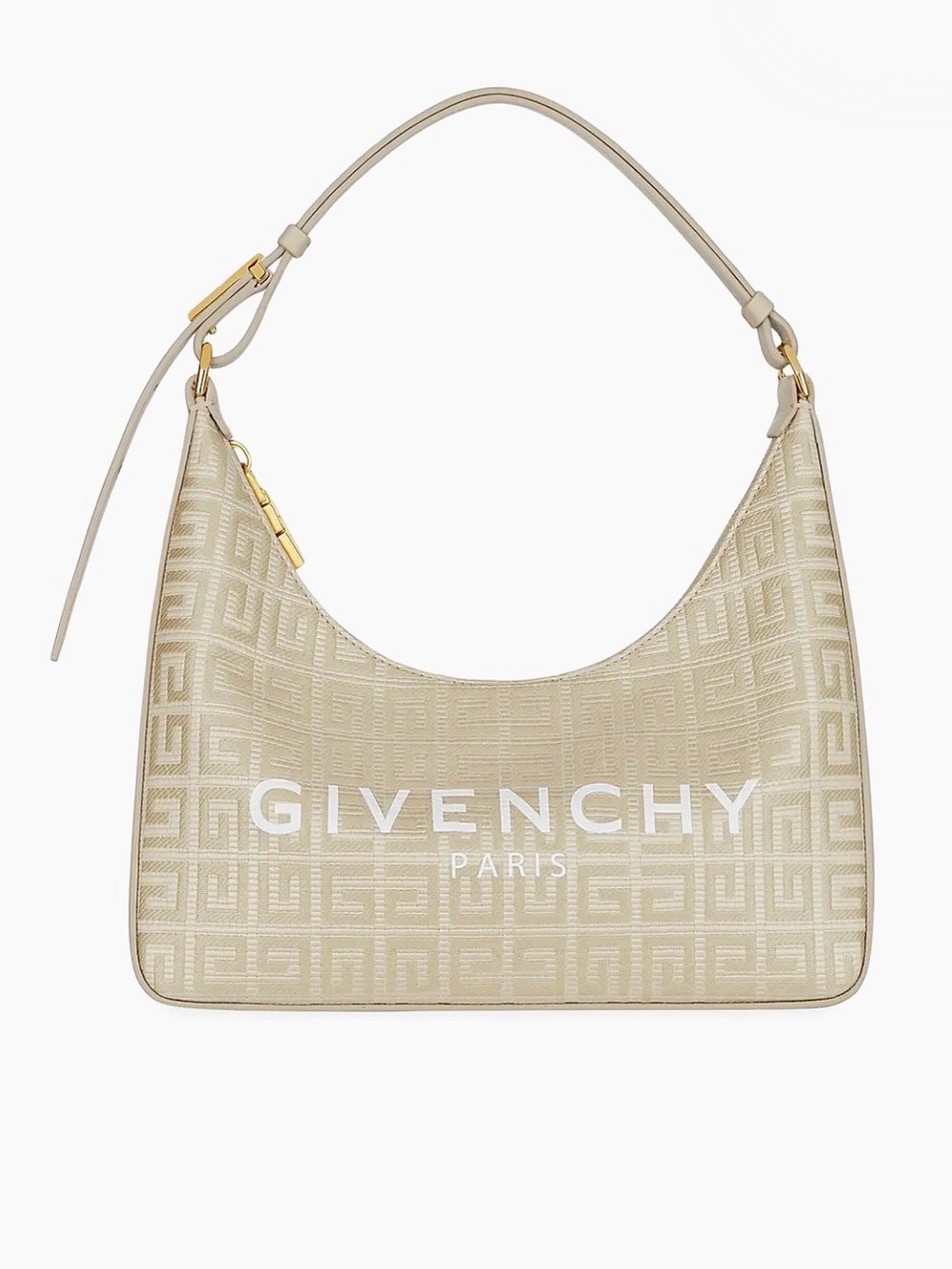 Givenchy Cream Logo Jacquard Shoulder Bag
